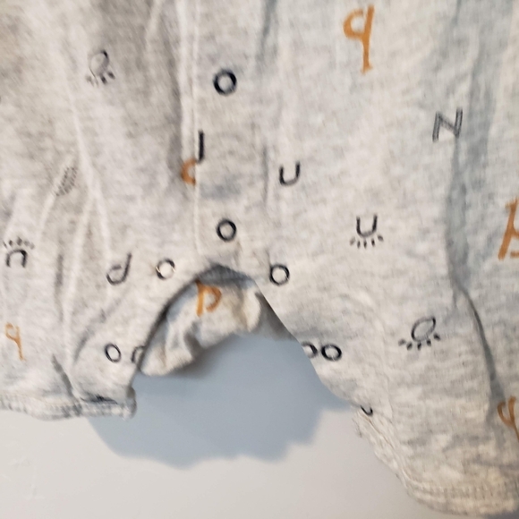 Pure Born Unisex Baby Short Sleeve Romper 73 cm Grey Letter Print 9 Months Snap - Picture 6 of 6